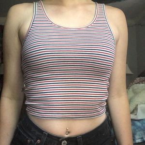 RedWhite&Blue Retro Striped Crop Too